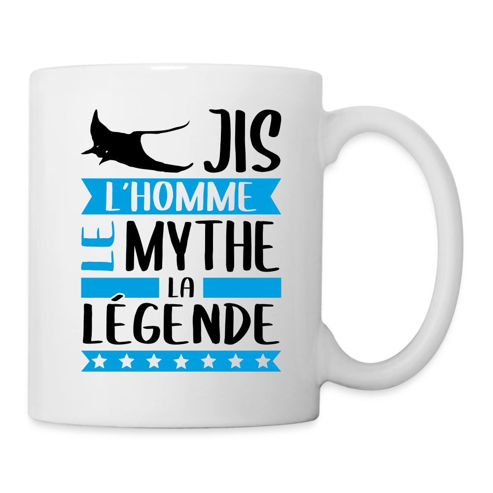 Mug blanc Régis rébus – L’homme, le mythe, la légende - blanc