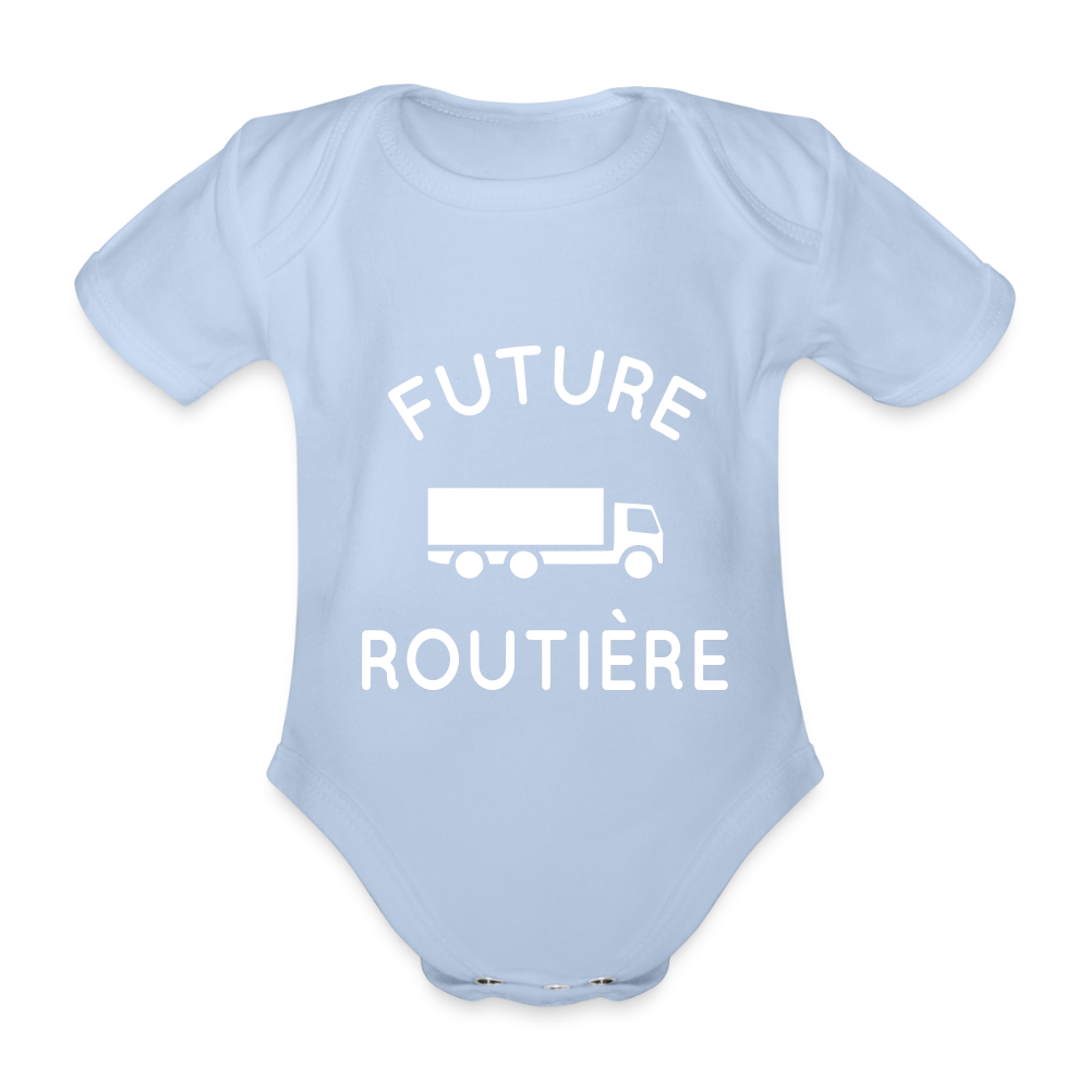 Body Bébé bio manches courtes - Future routière - ciel