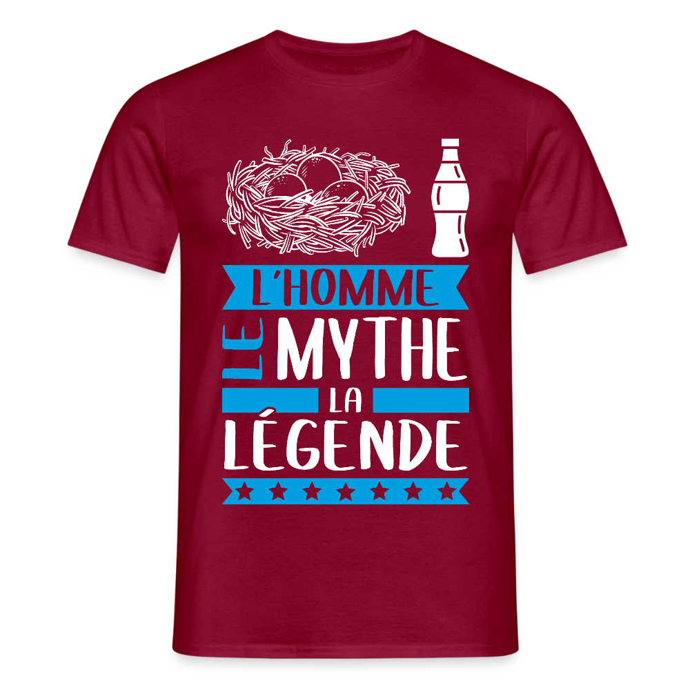 T-shirt homme Nicolas rébus – L’homme, le mythe, la légende - rouge brique