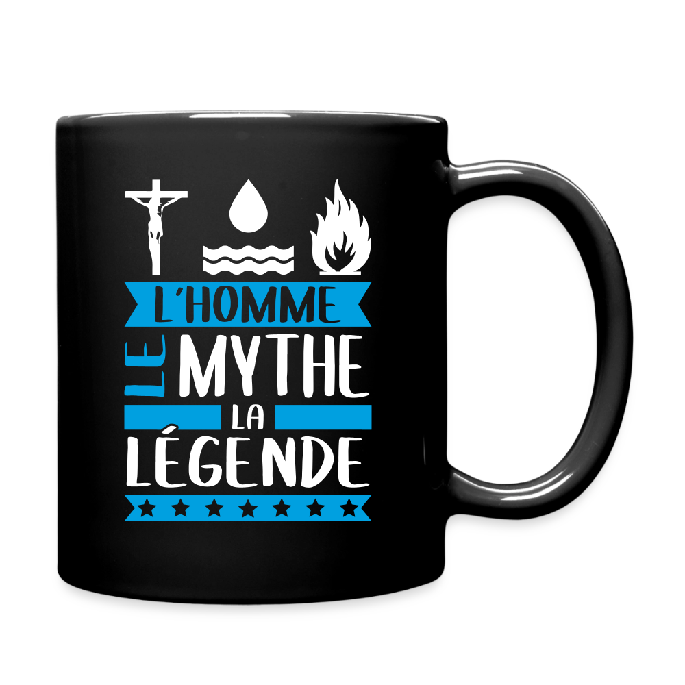 Mug uni Christophe rébus – L’homme, le mythe, la légende - noir