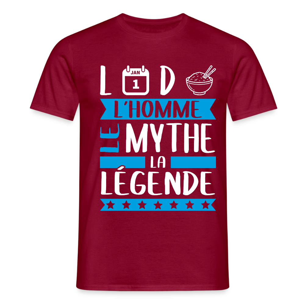 T-shirt homme Landry rébus – L’homme, le mythe, la légende - rouge brique
