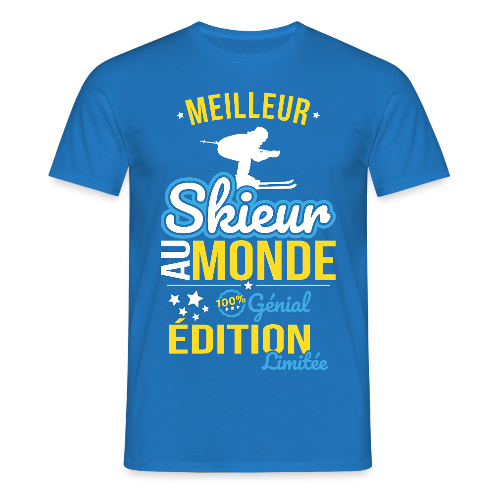T-shirt Homme - Meilleur Skieur au monde - 100% génial - bleu royal