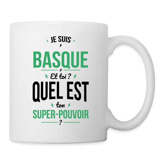 Mug blanc - Je suis Basque - Super-pouvoir - blanc