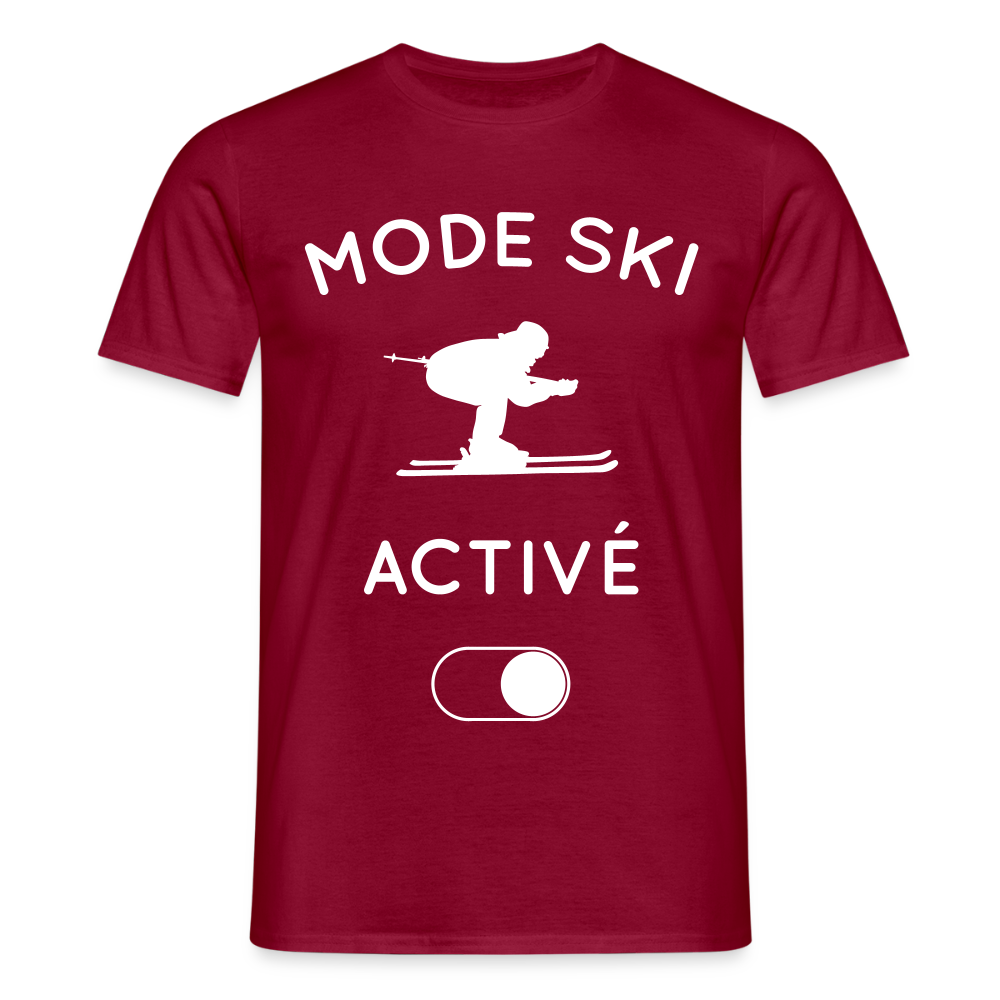 T-shirt Homme - Mode ski activé - rouge brique