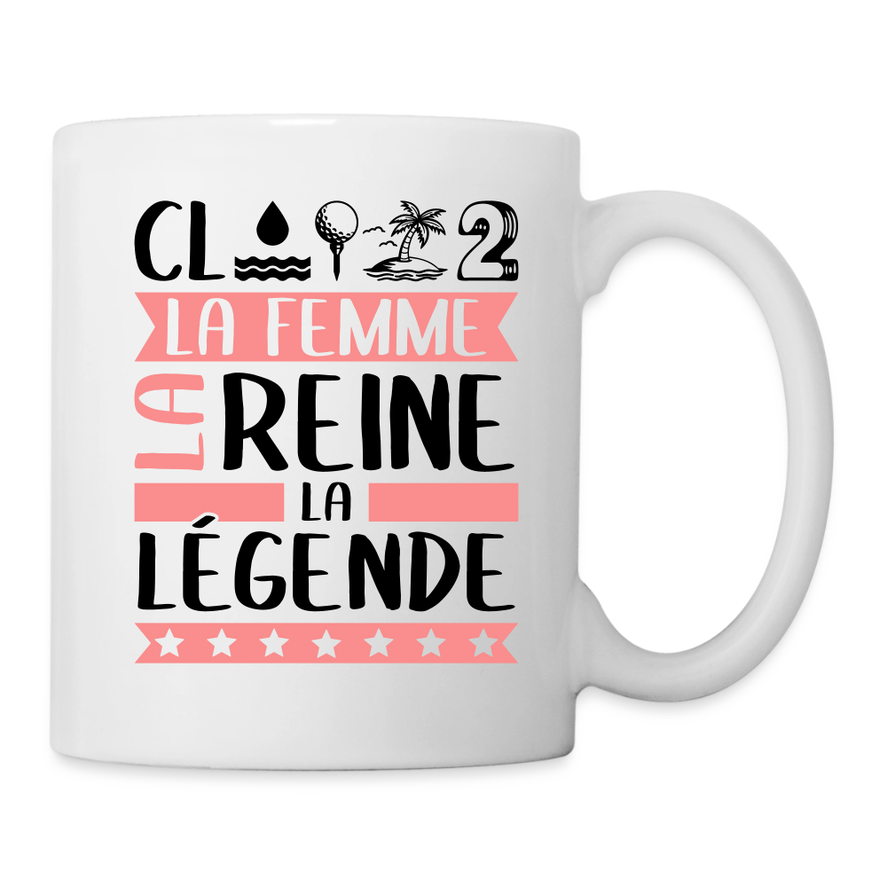 Mug blanc Clothilde rébus – La femme, la reine, la légende - blanc