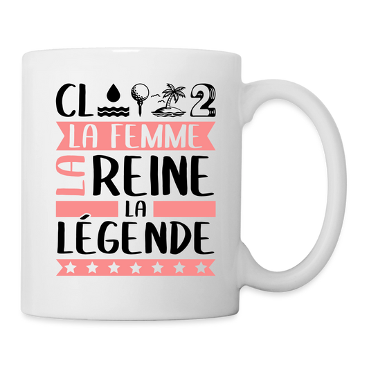 Mug blanc Clothilde rébus – La femme, la reine, la légende - blanc
