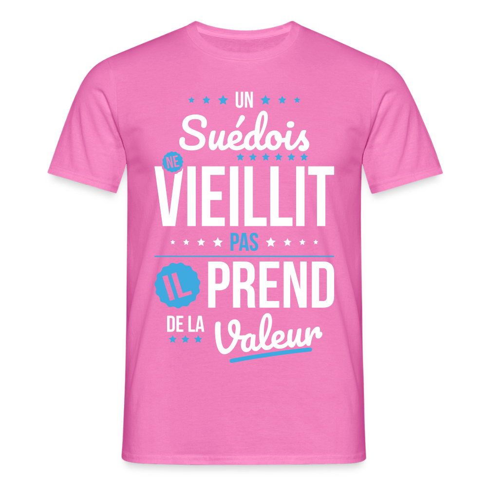 T-shirt Homme - Un Suédois ne vieillit pas - rose