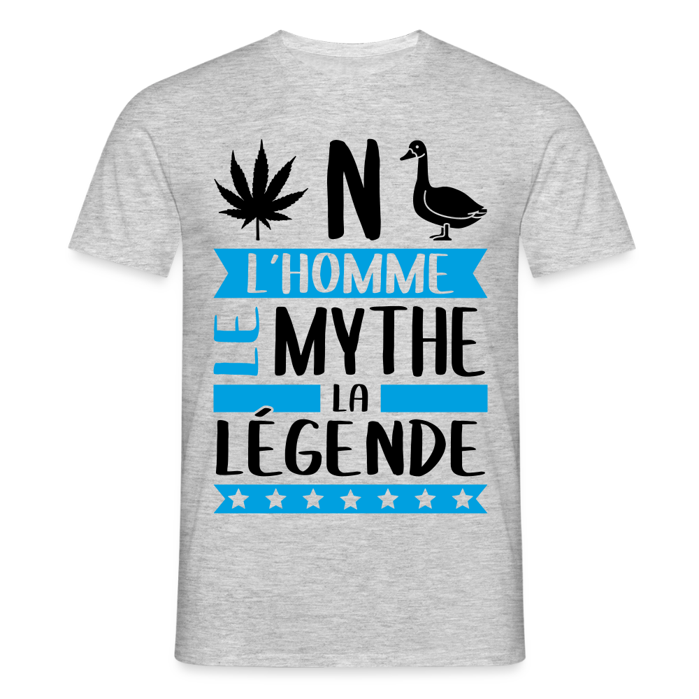 T-shirt homme coloris clair Benoît rébus – L’homme, le mythe, la légende - gris chiné