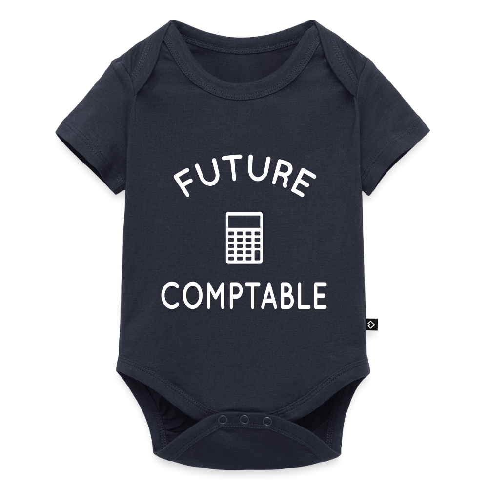 Body Bébé bio manches courtes - Future comptable - bleu marine