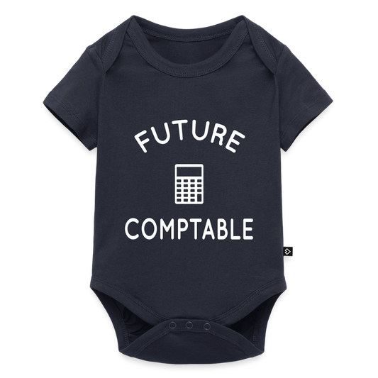 Body Bébé bio manches courtes - Future comptable - bleu marine