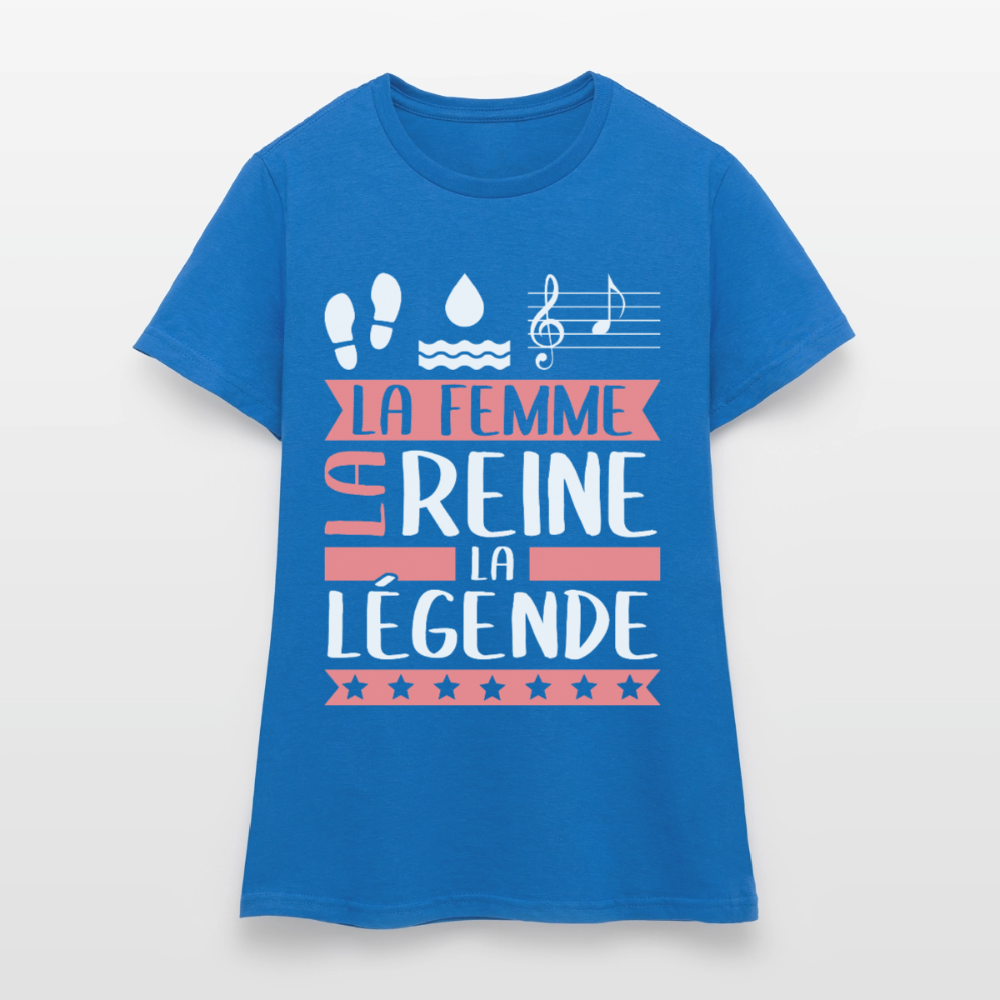 T-shirt femme Paola rébus – La femme, la reine, la légende - bleu royal