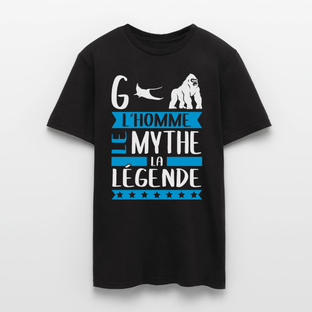 T-shirt homme Grégory rébus – L’homme, le mythe, la légende - noir