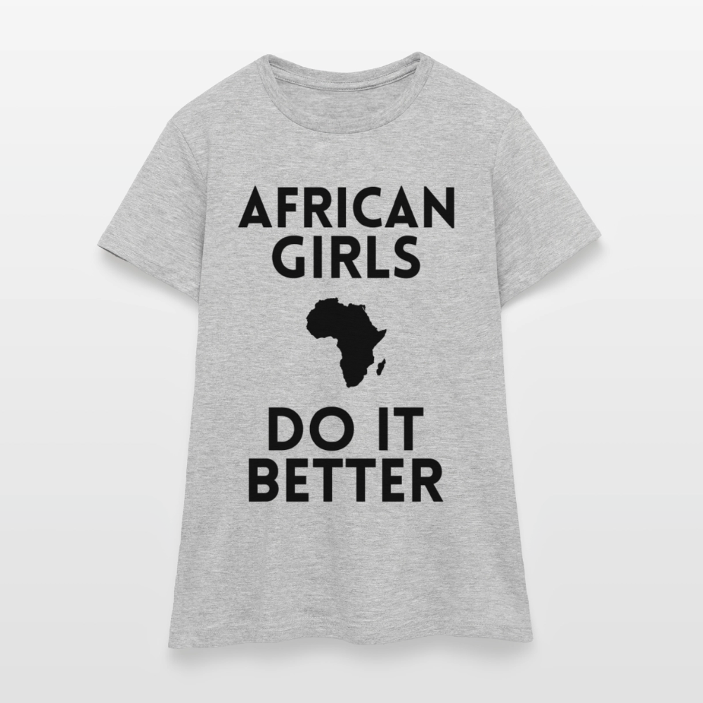 T-shirt femme coloris clair - African Girls Do It Better - gris chiné