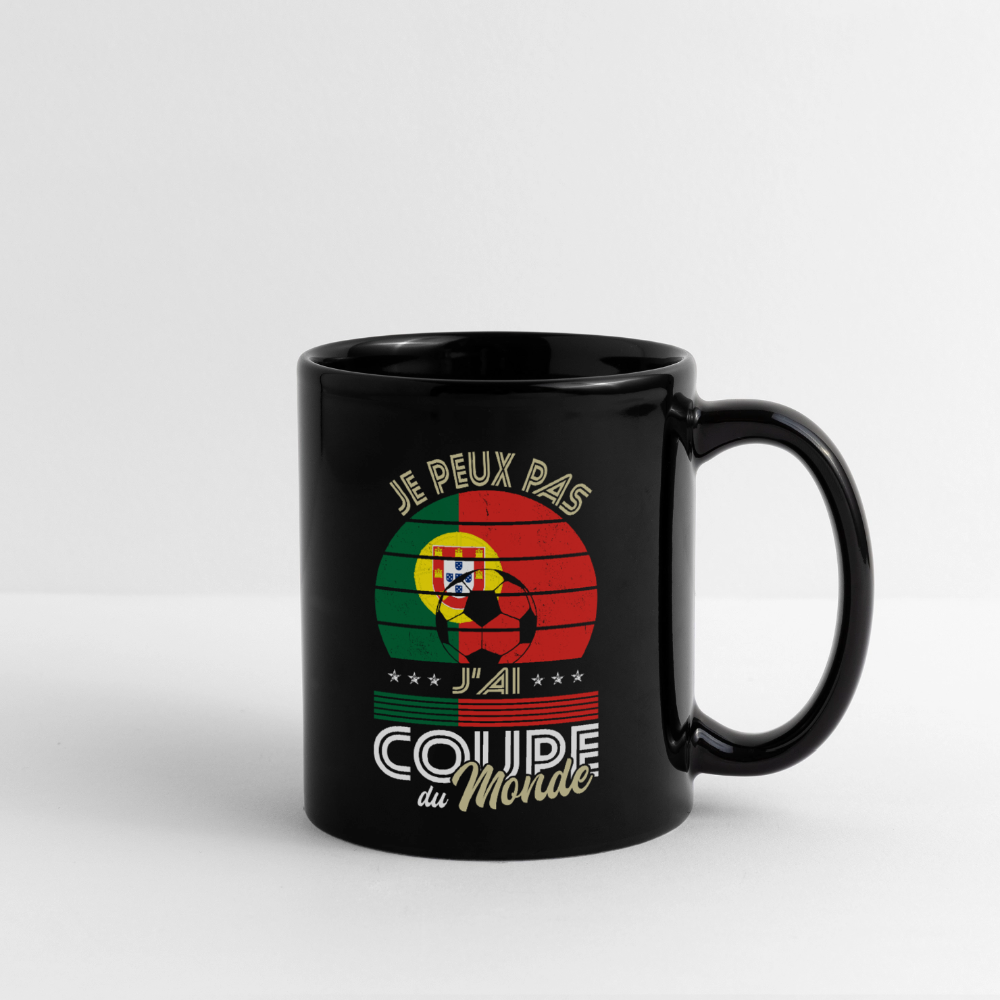 Mug uni - Je peux pas j'ai Coupe du Monde - Portugal - noir