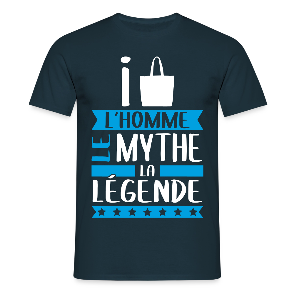 T-shirt homme Isaac rébus – L’homme, le mythe, la légende - marine