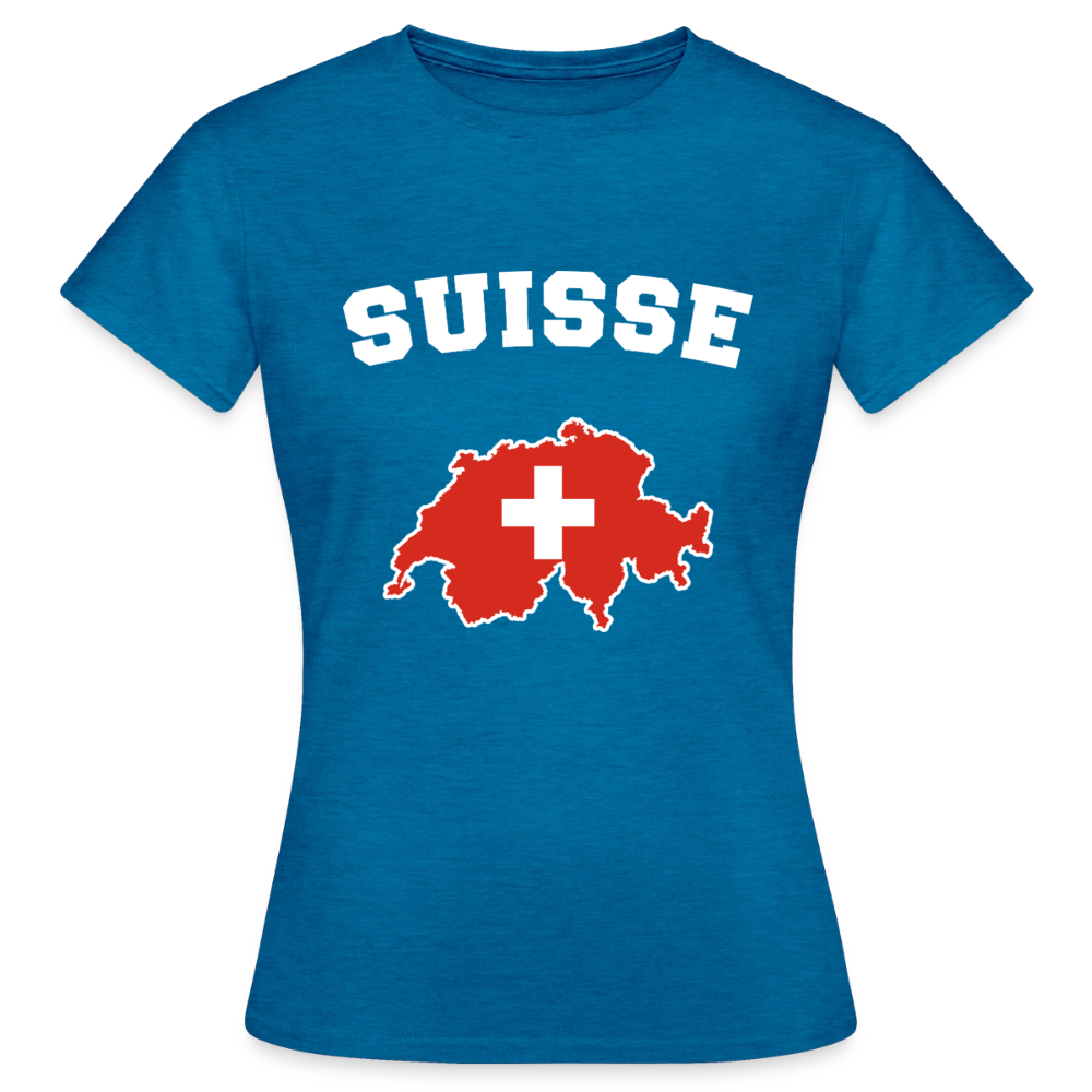 T-shirt Femme - Suisse - bleu saphir antique chiné