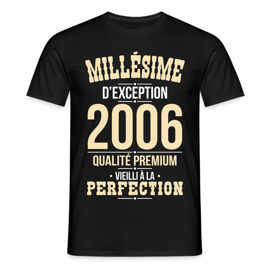 T-shirt Homme - Anniversaire 19 Ans - Millésime 2006 - noir