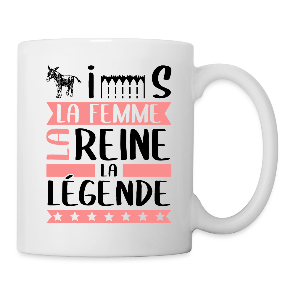 Mug blanc Agnès rébus – La femme, la reine, la légende - blanc