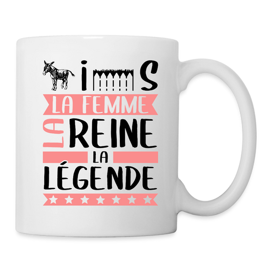 Mug blanc Agnès rébus – La femme, la reine, la légende - blanc