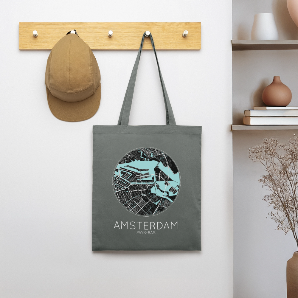 Tote Bag Amsterdam Bio – Plan d’Amsterdam - charbon