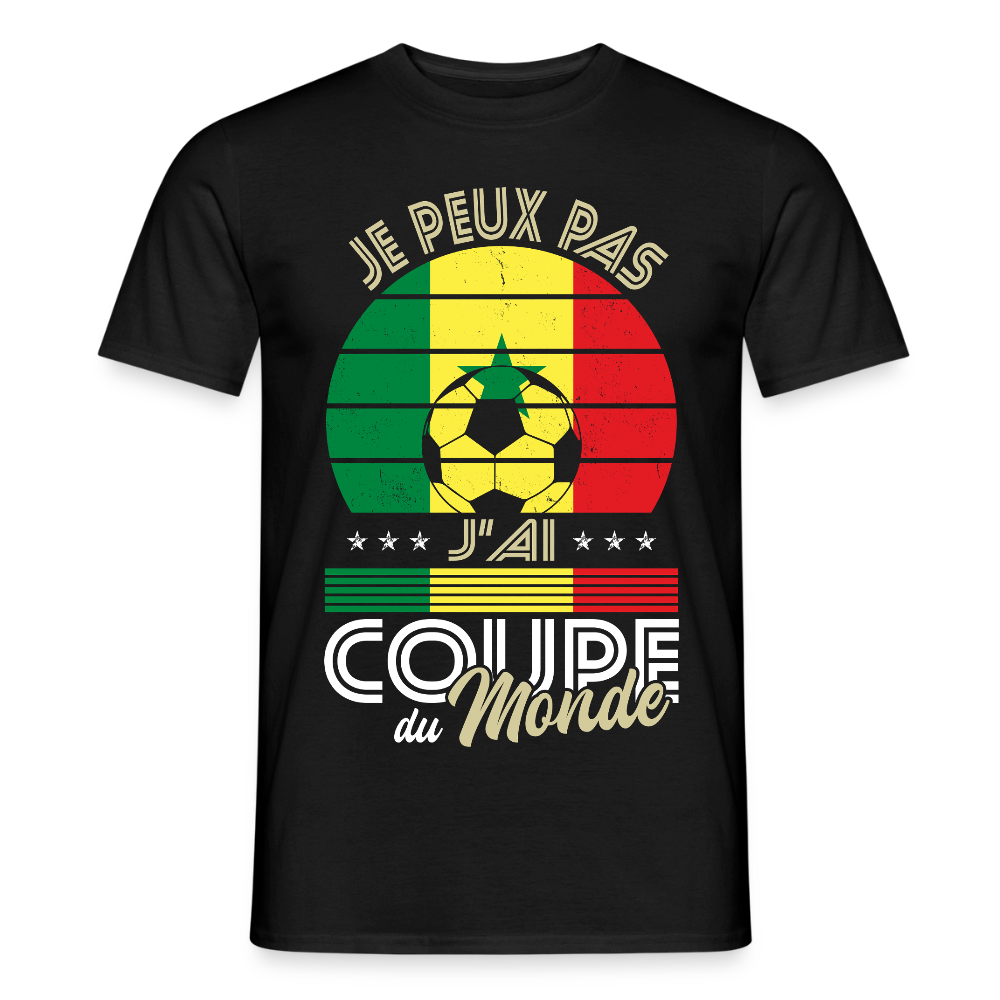 T-shirt Homme - Je peux pas j'ai Coupe du Monde - Sénégal - noir