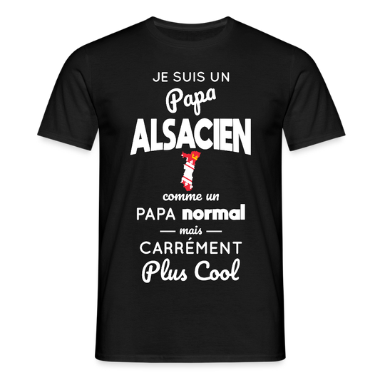 T-shirt Homme - Papa Alsacien Plus Cool - noir
