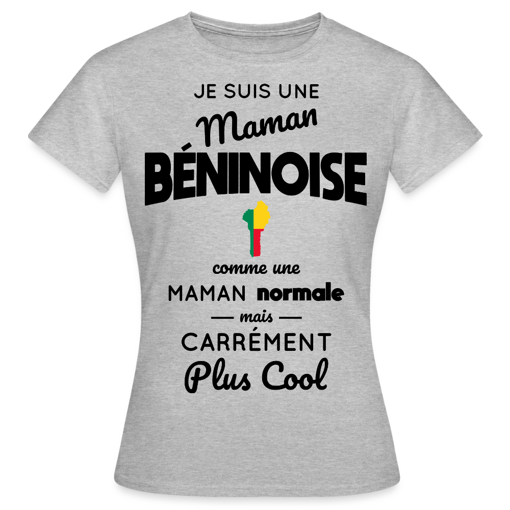 T-shirt Femme - Maman Béninoise plus cool - gris chiné