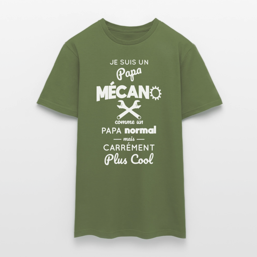 T-shirt Homme - Papa mécano plus cool - vert militaire