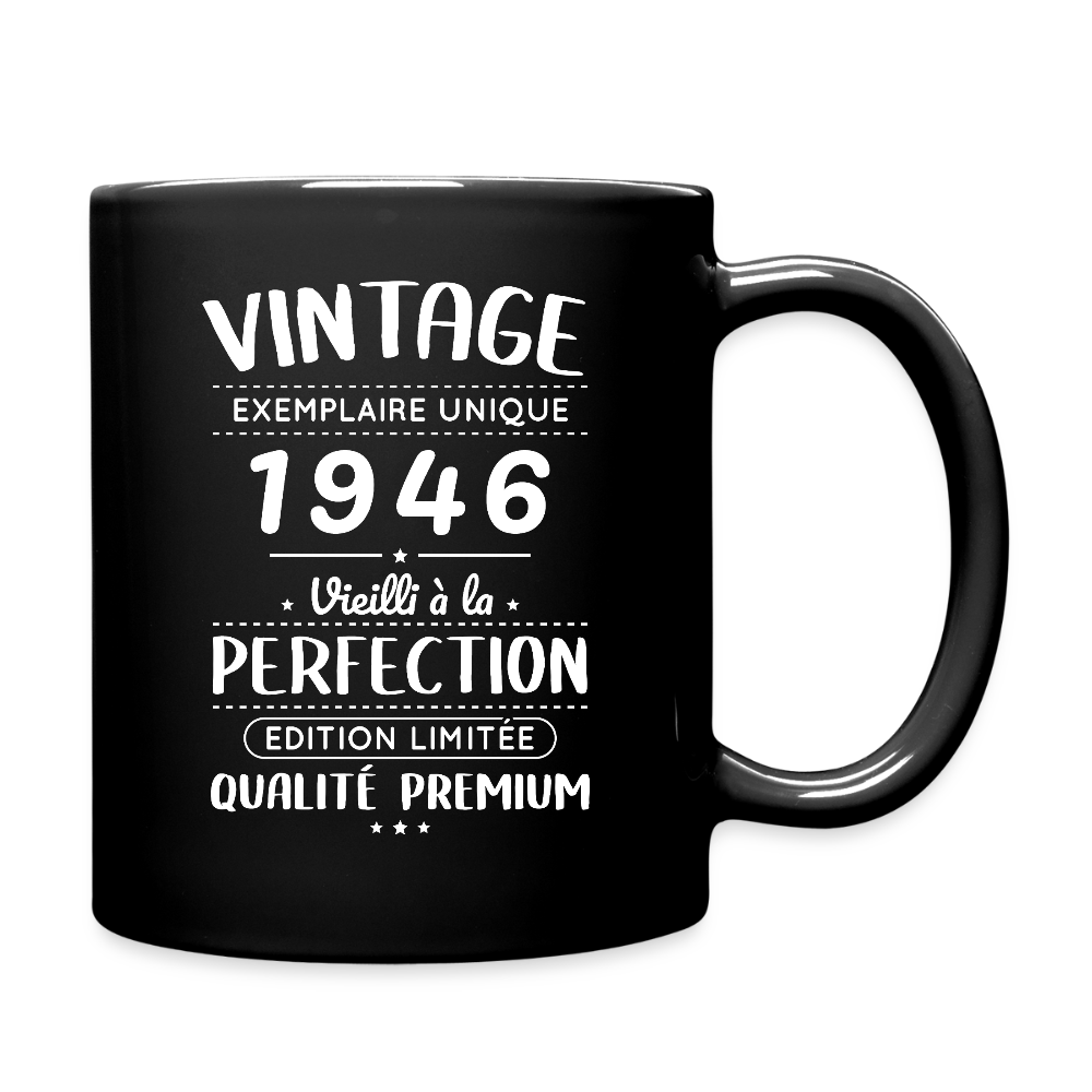 Mug anniversaire homme 80 ans – Vintage 1946 – Perfection - noir