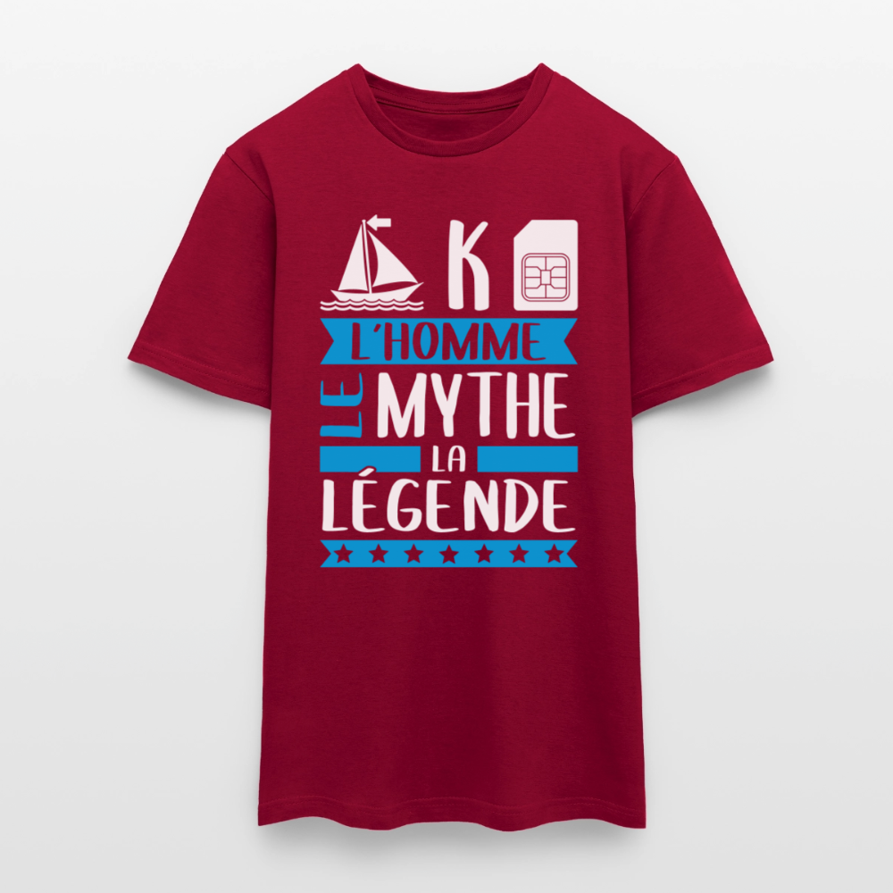 T-shirt homme Maxime rébus – L’homme, le mythe, la légende - rouge brique