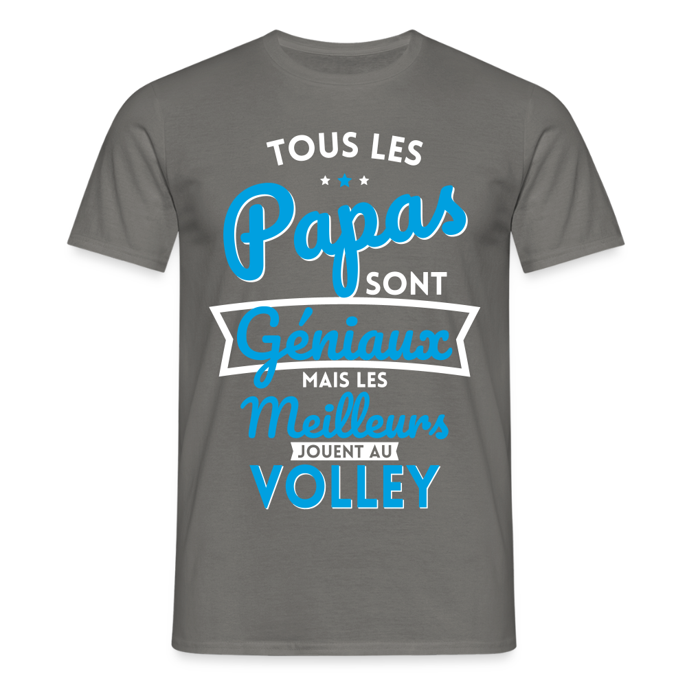 T-shirt Homme - Papas géniaux - Les meilleurs jouent au volley - gris graphite