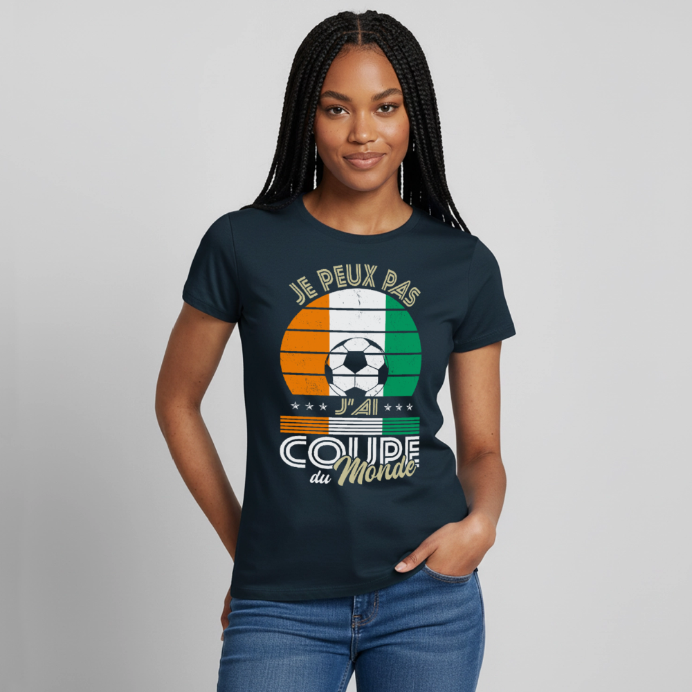T-shirt Femme - Je peux pas j'ai Coupe du Monde - Côte d’Ivoire - marine