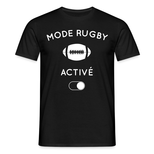 T-shirt Homme - Mode rugby activé - noir