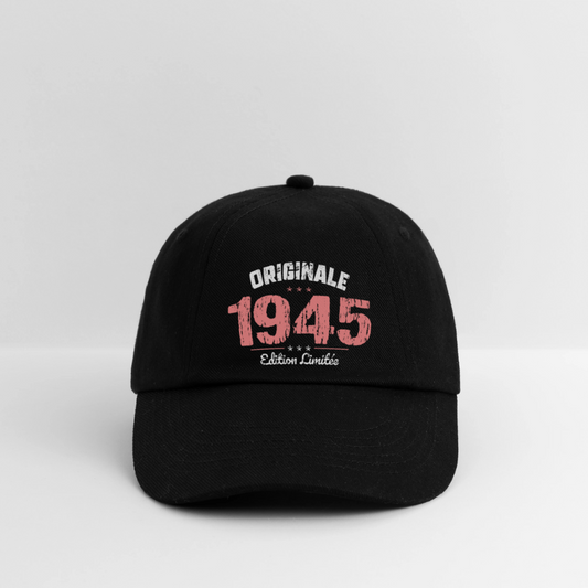 Casquette classique - Anniversaire 81 Ans - Originale 1945 - noir/noir