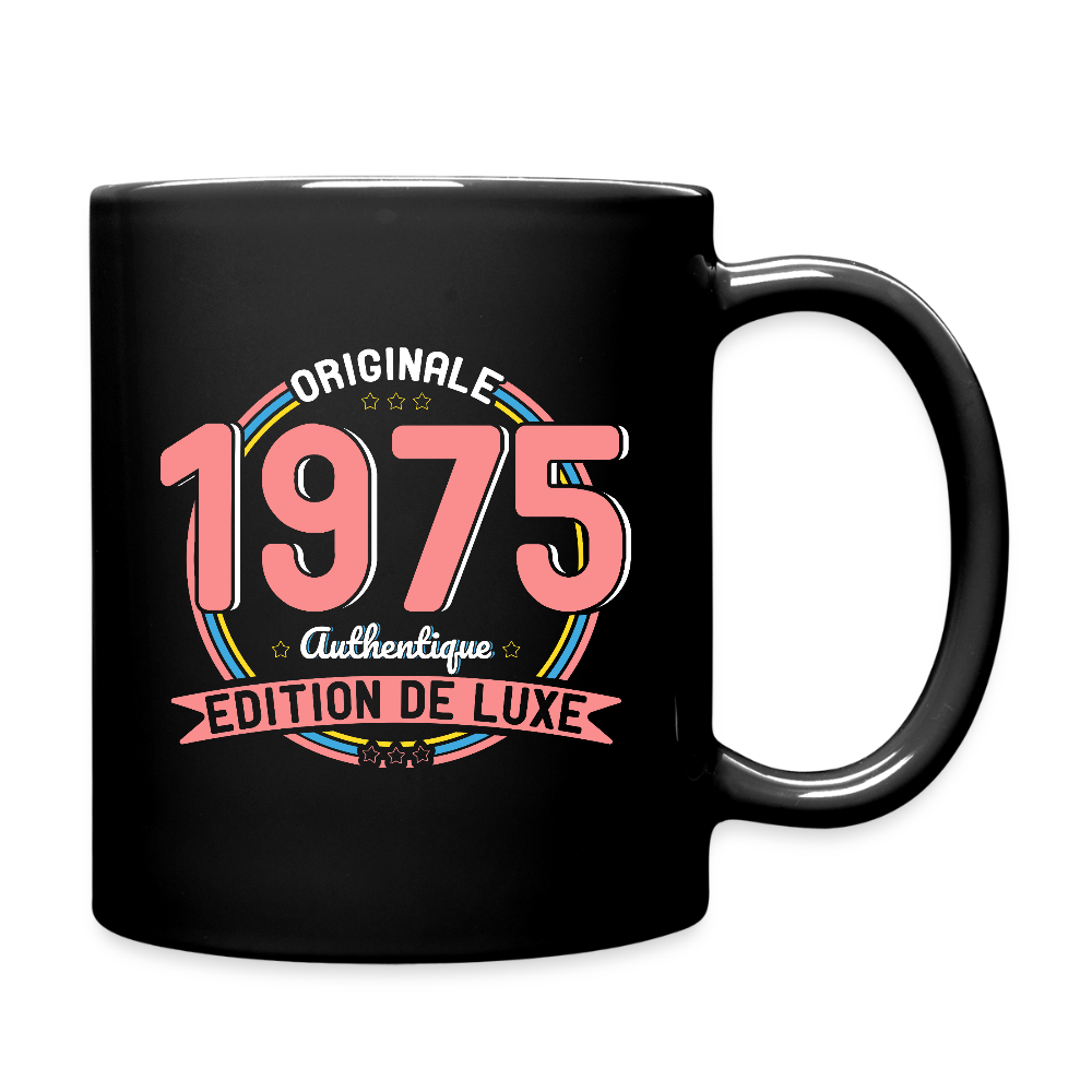 Mug uni - Anniversaire 50 Ans - Originale 1975 Authentique - noir
