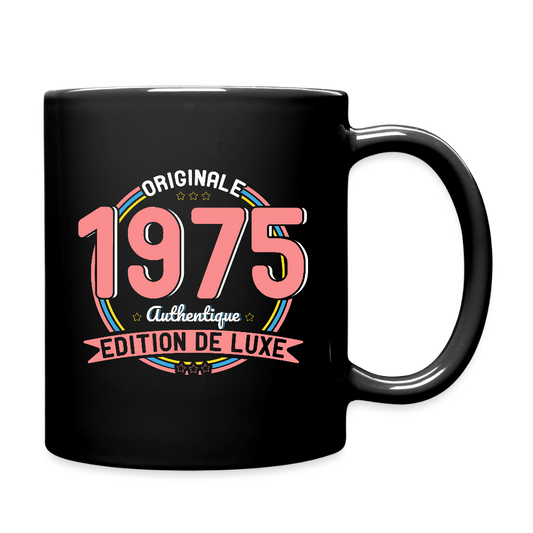 Mug uni - Anniversaire 50 Ans - Originale 1975 Authentique - noir