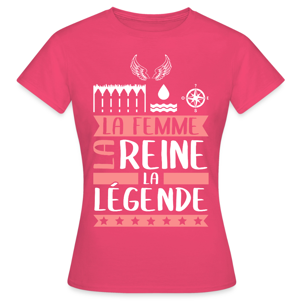 T-shirt femme Eléonore rébus – La femme, la reine, la légende - rose azalée