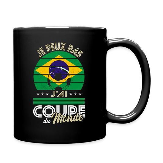 Mug uni - Je peux pas j'ai Coupe du Monde - Brésil - noir