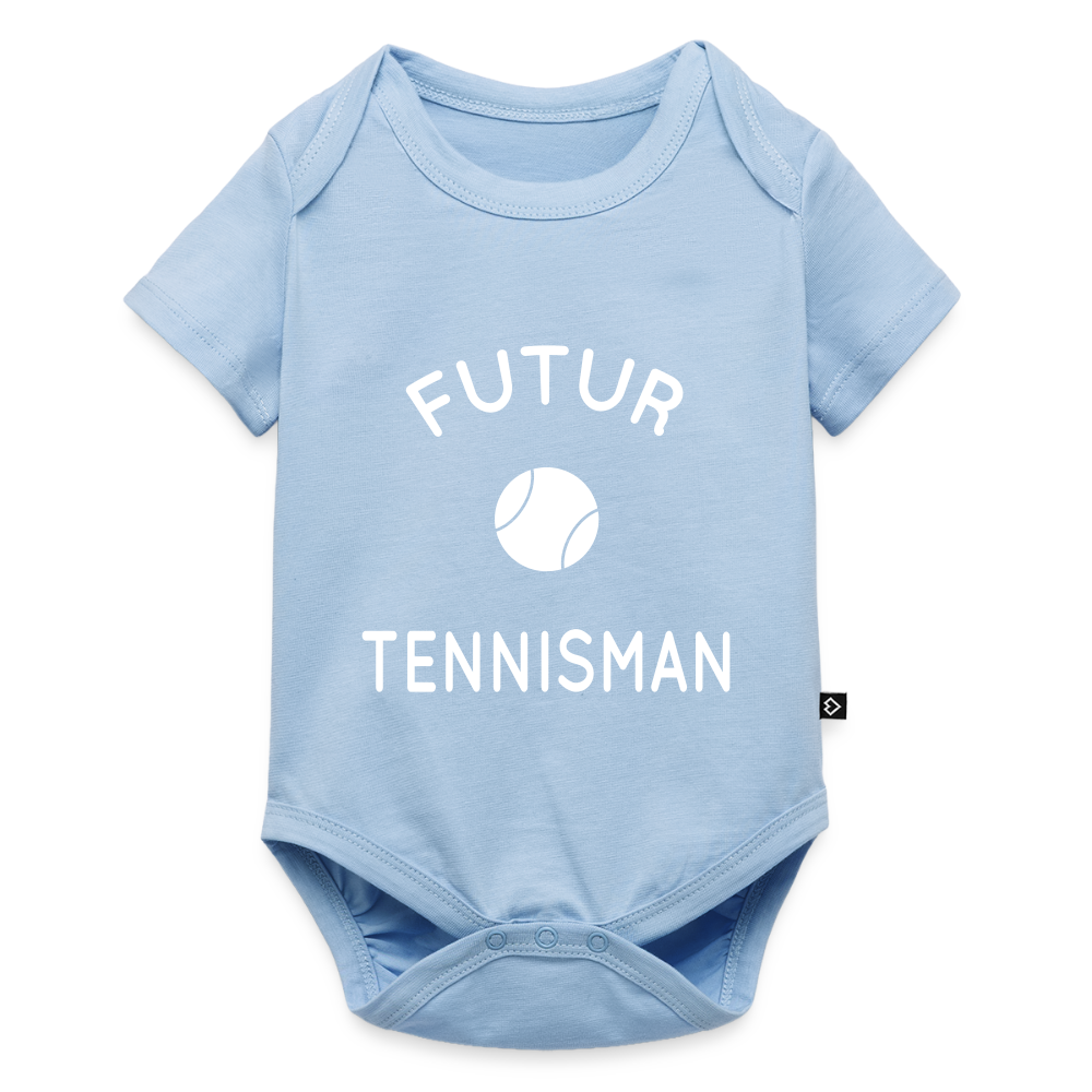 Body Bébé bio manches courtes - Futur tennisman - bleu clair