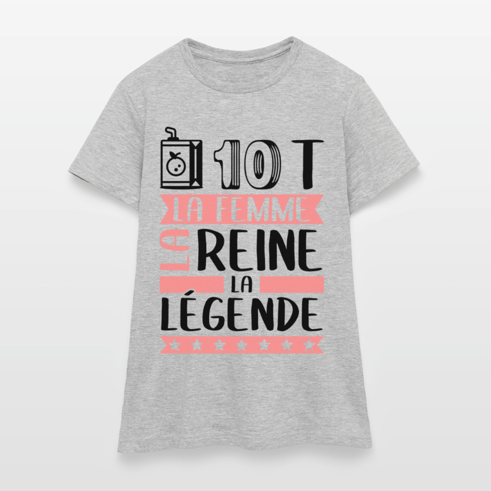 T-shirt femme coloris clair Judith rébus – La femme, la reine, la légende - gris chiné