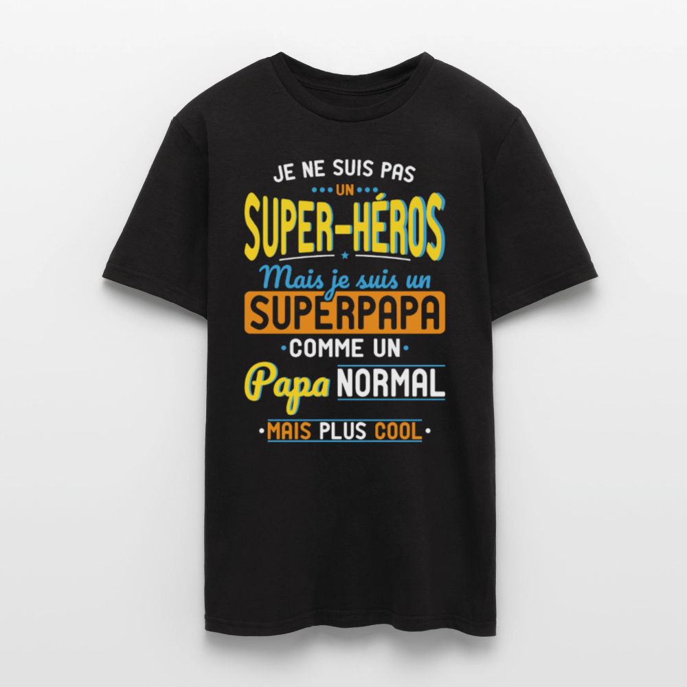 T-shirt Homme - Pas un Super-héros mais un super Papa - noir