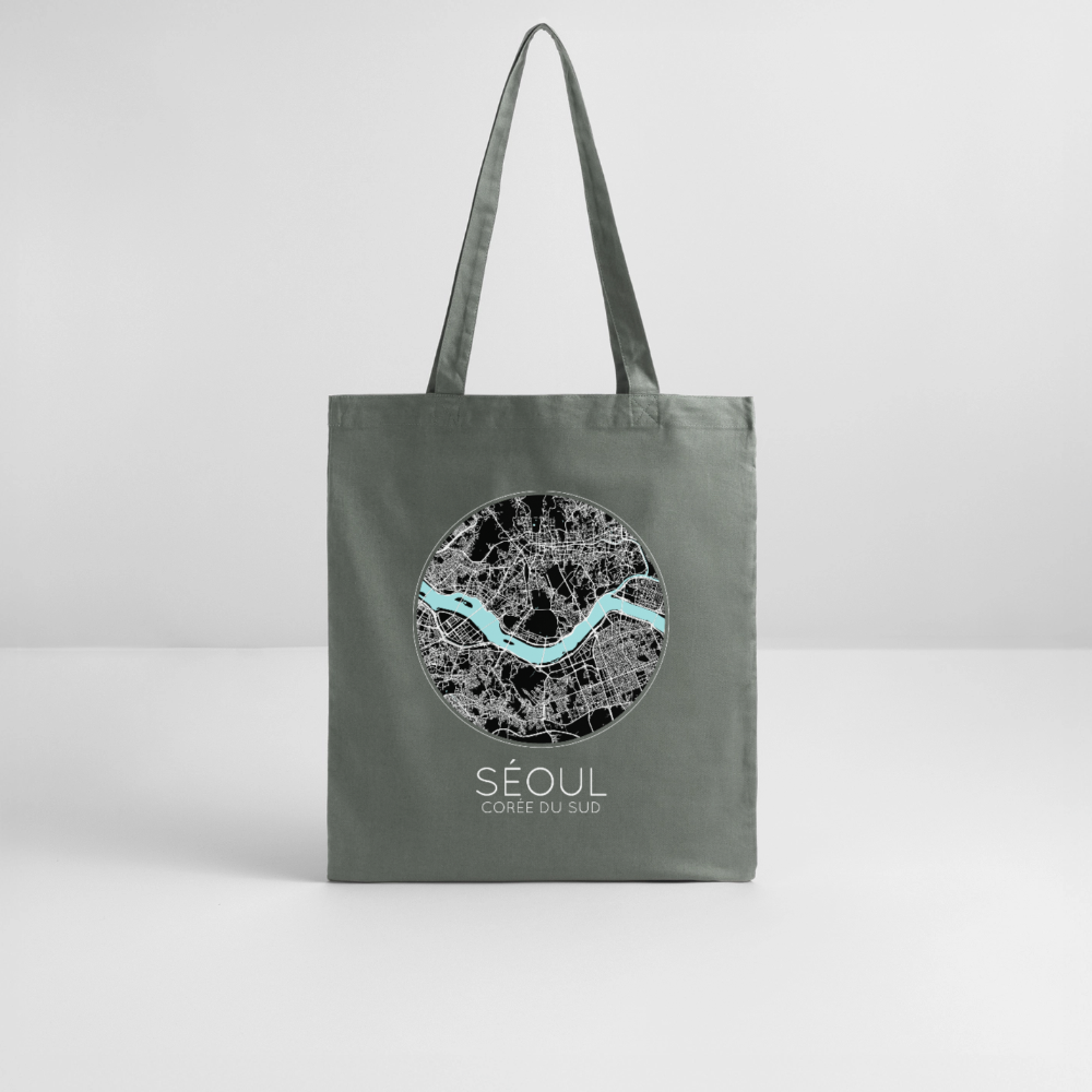 Tote Bag Séoul Bio – Plan de Séoul - charbon