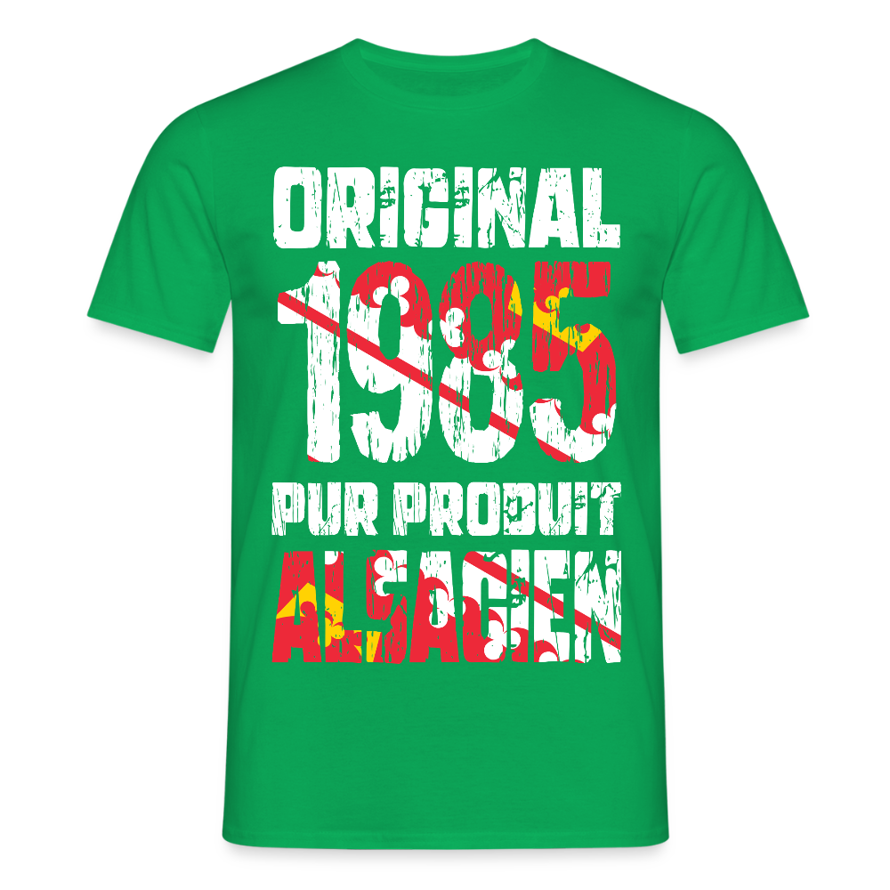 T-shirt Homme - Anniversaire 40 Ans - Original 1985 - Pur produit Alsacien - vert