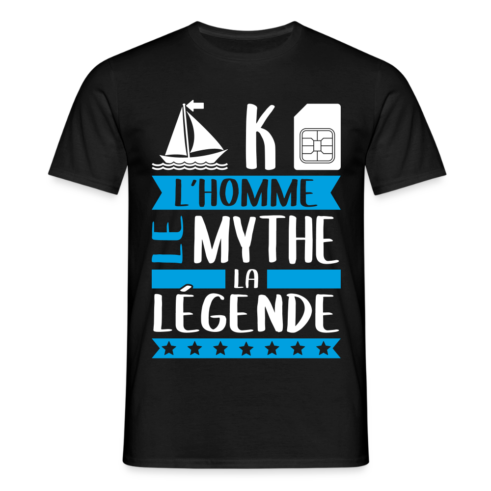 T-shirt homme Maxime rébus – L’homme, le mythe, la légende - noir