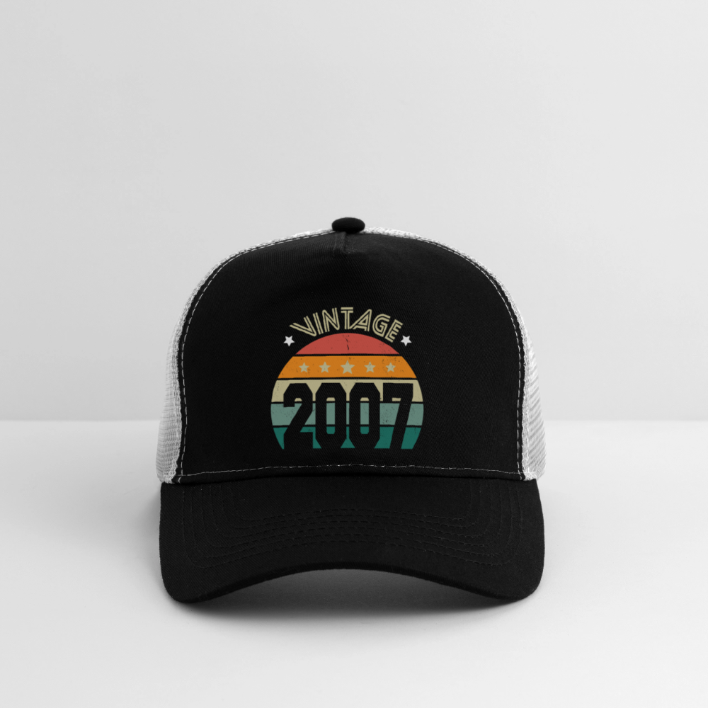 Casquette Trucker - Anniversaire 18 Ans - Vintage 2007 - noir/gris pierre