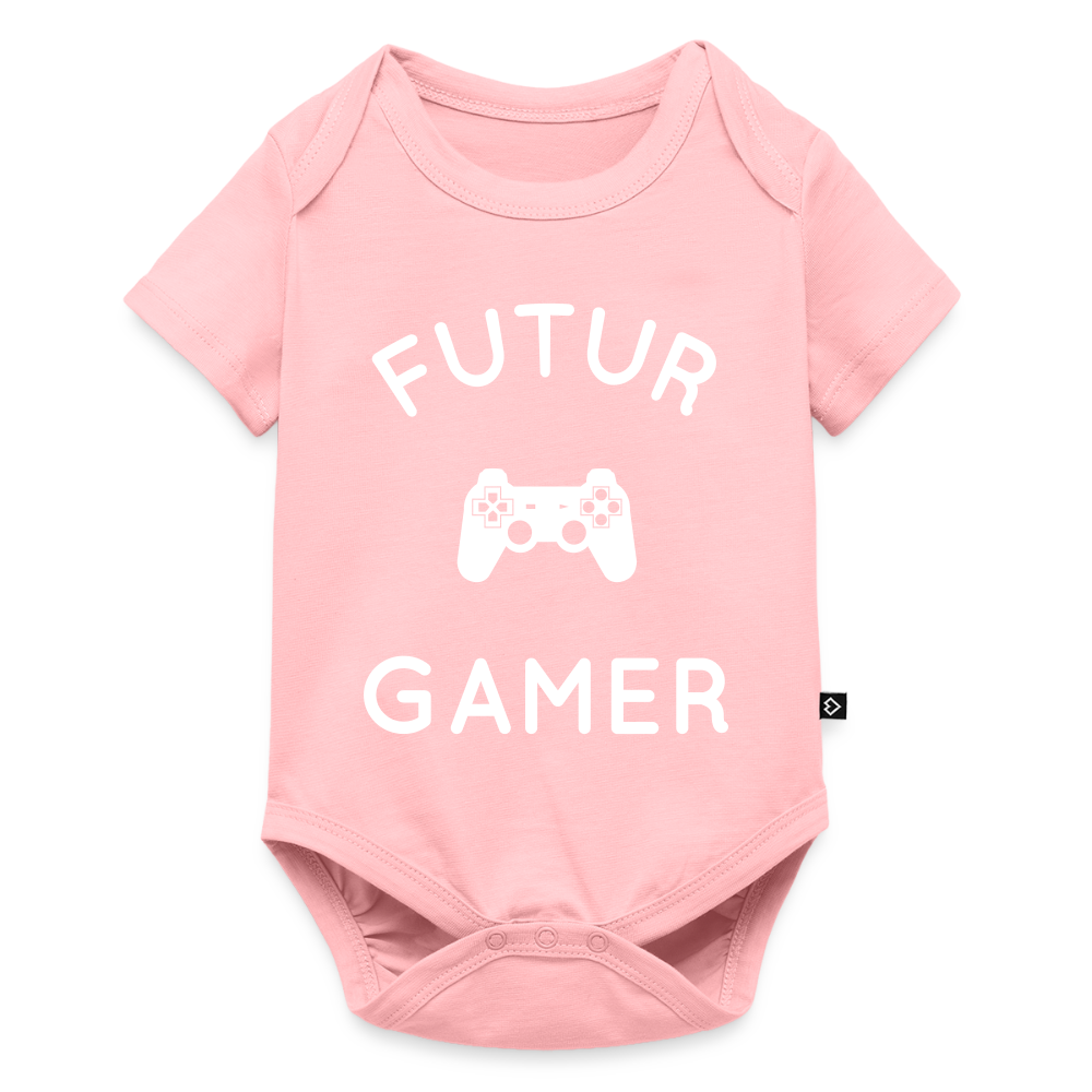 Body Bébé bio manches courtes - Futur gamer - rose