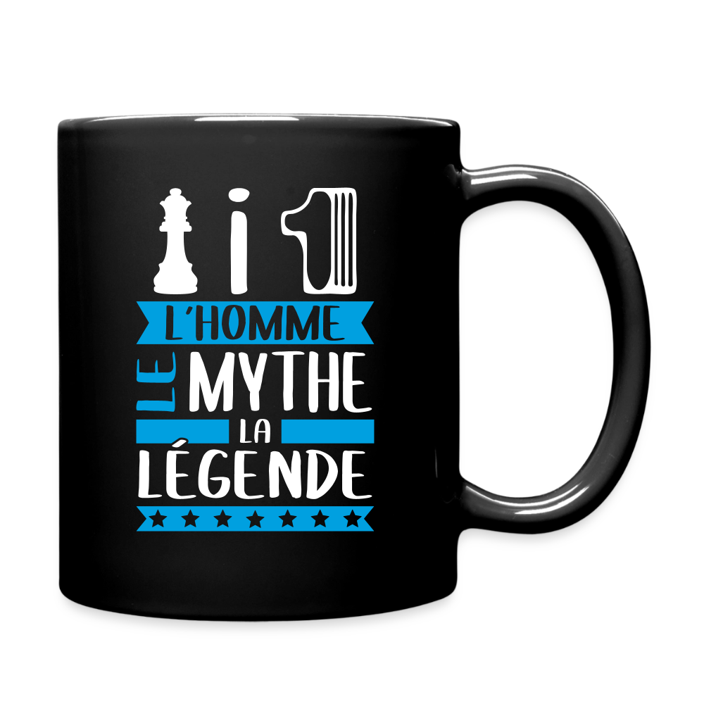 Mug uni Damien rébus – L’homme, le mythe, la légende - noir
