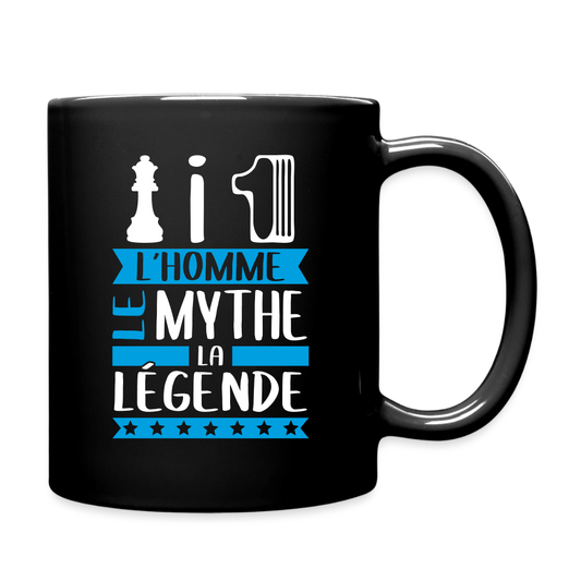 Mug uni Damien rébus – L’homme, le mythe, la légende - noir