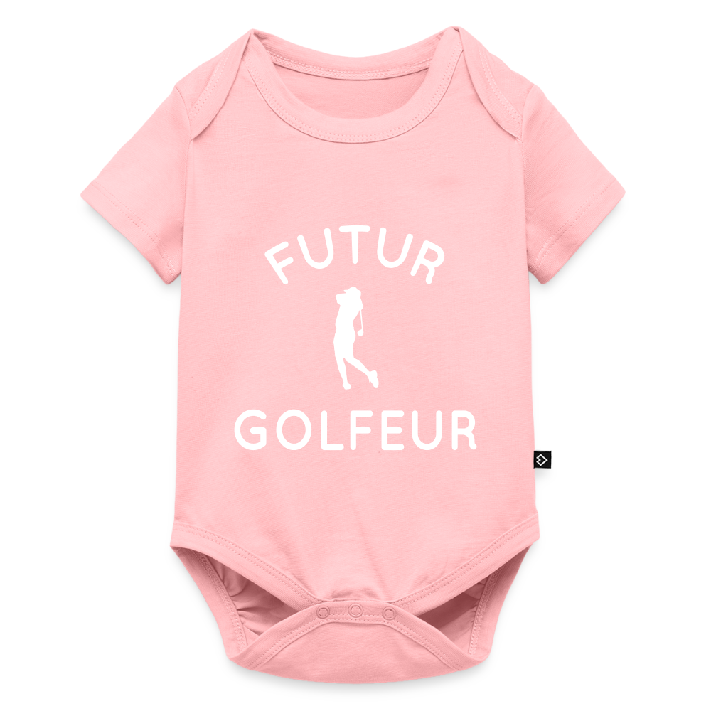 Body Bébé bio manches courtes - Futur golfeur - rose