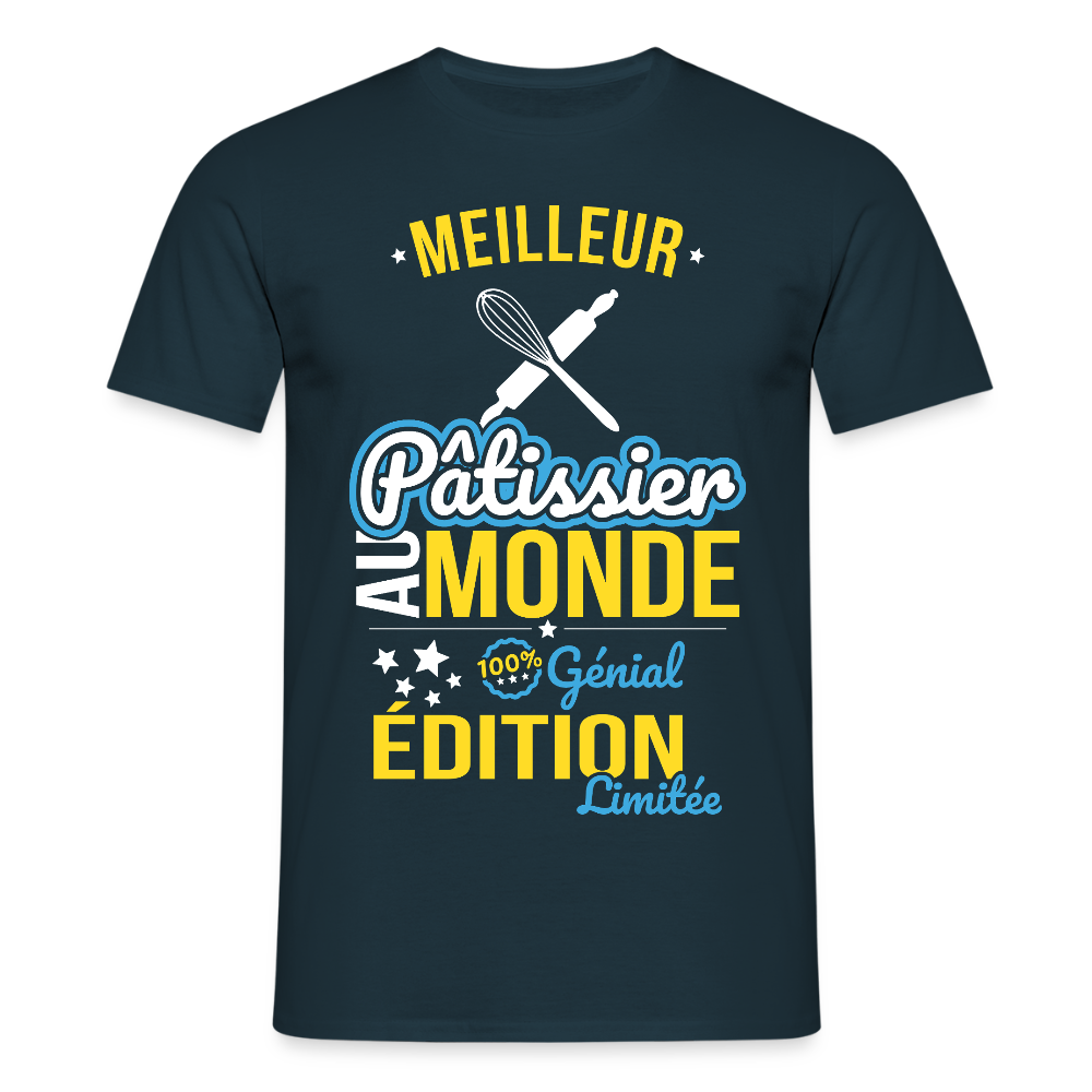 T-shirt Homme - Meilleur Pâtissier au monde - 100% génial - marine